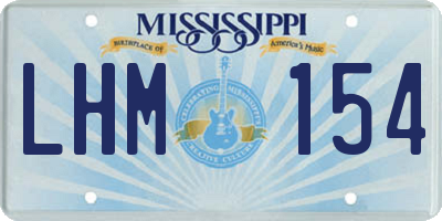 MS license plate LHM154