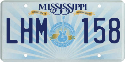 MS license plate LHM158