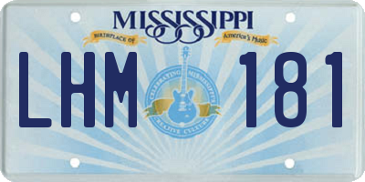 MS license plate LHM181