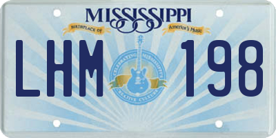 MS license plate LHM198