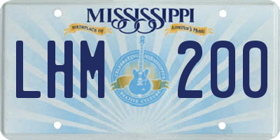 MS license plate LHM200