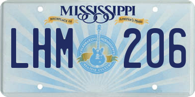 MS license plate LHM206