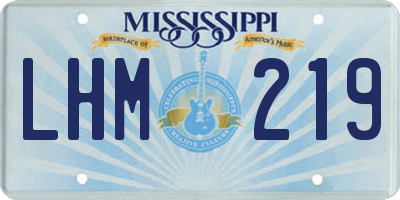 MS license plate LHM219