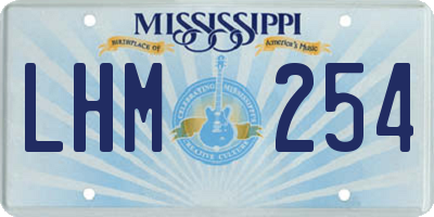 MS license plate LHM254