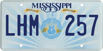 MS license plate LHM257