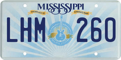 MS license plate LHM260