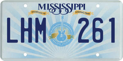 MS license plate LHM261