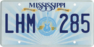 MS license plate LHM285