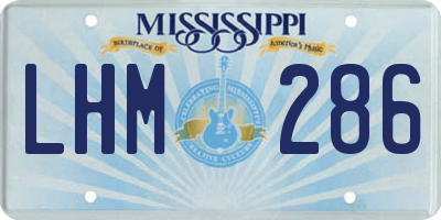 MS license plate LHM286