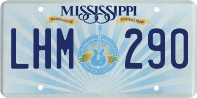 MS license plate LHM290