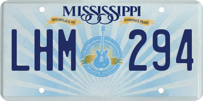 MS license plate LHM294