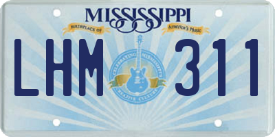 MS license plate LHM311