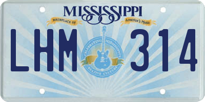 MS license plate LHM314