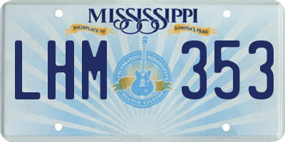 MS license plate LHM353