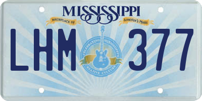 MS license plate LHM377