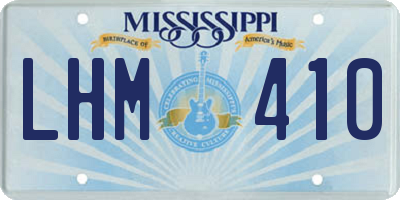 MS license plate LHM410