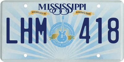 MS license plate LHM418
