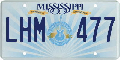 MS license plate LHM477