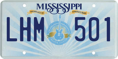 MS license plate LHM501