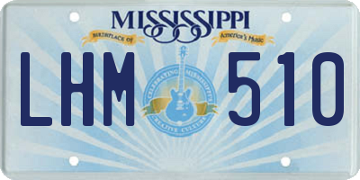 MS license plate LHM510