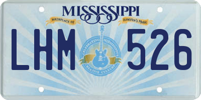 MS license plate LHM526