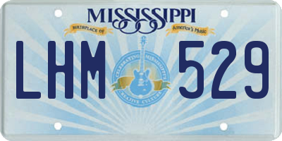 MS license plate LHM529