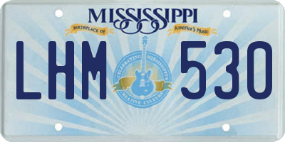 MS license plate LHM530