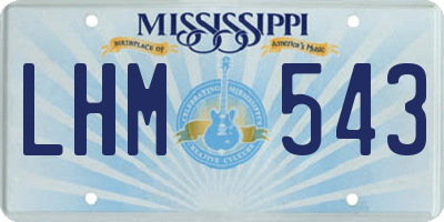 MS license plate LHM543