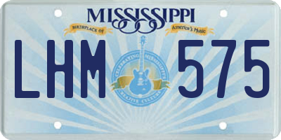 MS license plate LHM575