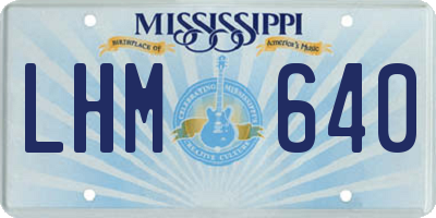 MS license plate LHM640