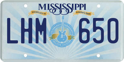 MS license plate LHM650