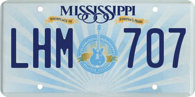 MS license plate LHM707