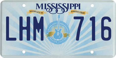 MS license plate LHM716