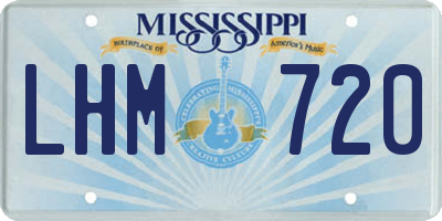 MS license plate LHM720