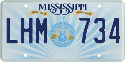MS license plate LHM734