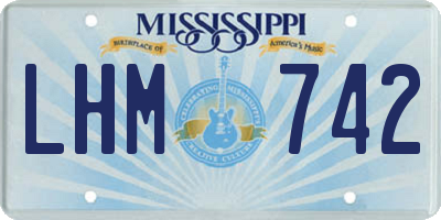 MS license plate LHM742