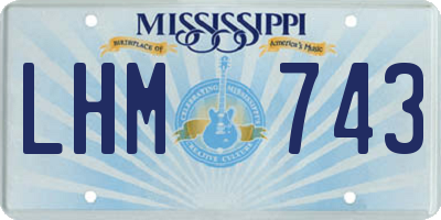 MS license plate LHM743