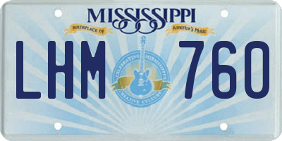 MS license plate LHM760