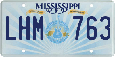 MS license plate LHM763