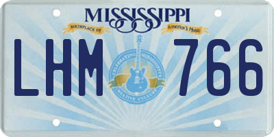 MS license plate LHM766