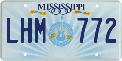MS license plate LHM772