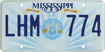 MS license plate LHM774