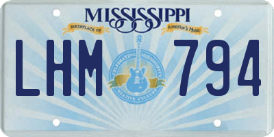 MS license plate LHM794
