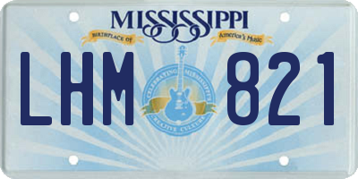 MS license plate LHM821