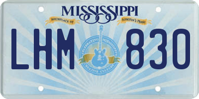 MS license plate LHM830