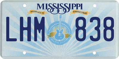 MS license plate LHM838