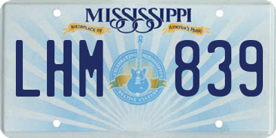 MS license plate LHM839