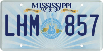 MS license plate LHM857