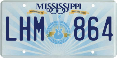 MS license plate LHM864