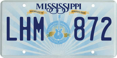 MS license plate LHM872